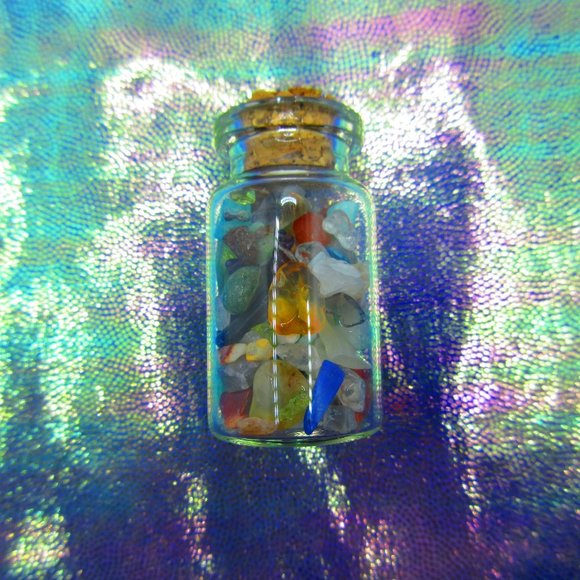 Mixed Gemstone Chips Gemstone In A Bottle Embellishments Natural Semi Precious - Picture 3 of 3